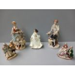 5 Royal Doulton & Other Figurines (A/F)