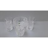 Box Cut Glass Fruit Bowl, Whisky Tumblers, Dessert Dishes Etc