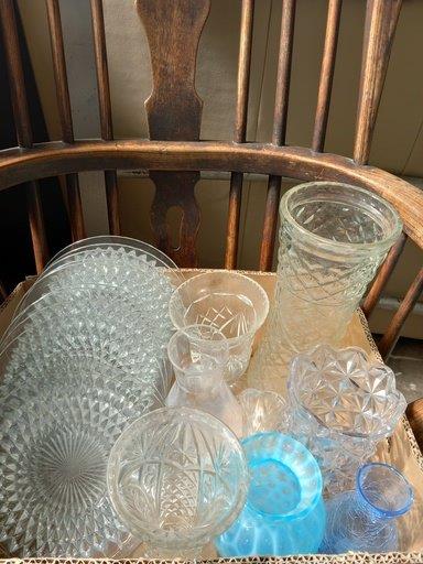 Cut Glass Vases, Plates Etc