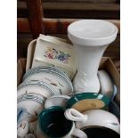 Box Including Denby 'Greenwheat' Dinnerware & Jardiniere Stand Etc