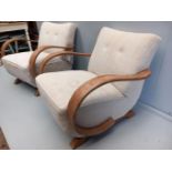 Pair Art Deco Lounge Chairs (A/F)