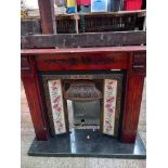 Mahogany Fire Surround, Marble Hearth Etc