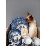 Box Blue & White Plates, Cat Etc (A/F)