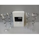 32 John Lewis LSA International Black Jazz Champagne Flutes