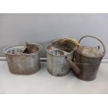 Zinc Watering Can & 2 Mop Buckets