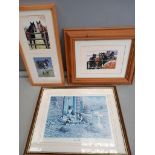 3 Assorted Horse & Dog Prints In Frames