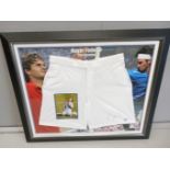 Roger Federer 'The Greatest' Poster & Signed Shorts In Frame