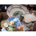 Box Assorted China, Toilet Jug, Meat Plates Etc