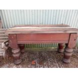 Mahogany Upcycled Work Bench H82cm x W132cm x D63cm