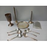 Plated Goblet, Hip Flask, Cutlery Etc