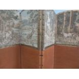 4 Sectioned 'Highland Scene' Folding Screen H167cm x W144cm