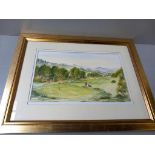 Watercolour - Rothbury Golf Course Signed Raymond White