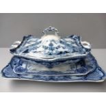 Burslem Meat Plate, Tureen & Satnd