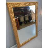 Gilt Leaf Pattern Mantel Mirror In Frame H105cm x W75cm