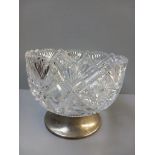 Large Cut Glass Bowl on Stand