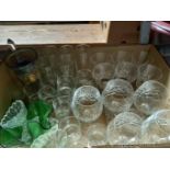 Box Cut Glass Brandy & Wine Glasses Etc
