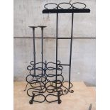 Wrought Iron Music Stand, 2 Candleholders & Wine Rack