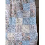 White/Blue Quilt (Slight Marks) L270cm x W128cm