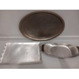 Box Assorted Plated Trays, Dishes Etc