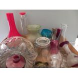 Box Glassware - Fruit Bowls, Basket, Vases, Dishes Etc