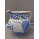 Large Spode Blue & White The Signature Collection 'Rural Scenes' Jug Limited Edition Of Year 2001 (5