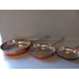 3 Copper Pans