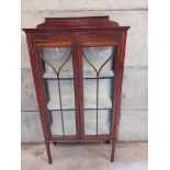 Victorian Mahogany Inlaid Display Cabinet (A/F) H147cm x W76cm x D29cm