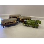 Hornby Tin Train, Carriages, Station, Turntable Etc