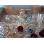 Box Of Assorted Glasses Etc