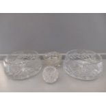 Cut Glass Fruit Bowls, Vase, Dishes Etc