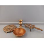 Basket Including Assorted Brassware