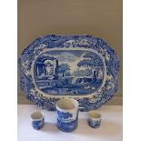 Spode Meat Platter, Dish, 2 Egg Cups Etc