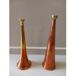 2 Brass & Copper Hunting Horns