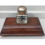 Mahogany Glass Plated Inkwell