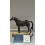 Border Fine Arts - Thoroughbred Stallion B0241A By Anne Wall Limited Edition 932/1500 On Wood Base W