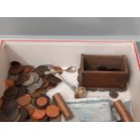 Box Assorted Coins, Note Etc