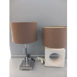 2 Boxes - 2 Modern Table Lamps & Shades & 2 Other Lamps
