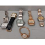 6 Wrist Watches, 4 Pen Knives, Cuff Links Etc