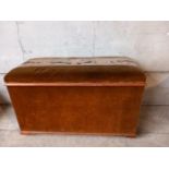 Mahogany Tapestry/Velvet Linen Box H67cm x W115cm x D54cm