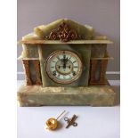 Victorian Mantel Clock, Key & Pendulum