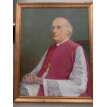 Oil On Canvas - Religious Portrait In Gilt Frame By B Roxby '64 (H102cm x W82cm)