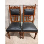 2 Mahogany Leather Dining Chairs (A/F)