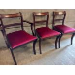 Reproduction Mahogany Dining Table & 6 Dining Chairs H75cm x L218cm x W102cm