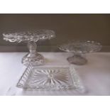 Cut Glass Cake Stands, Vases, Tray, Jug Etc
