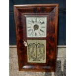 Mahogany Wall Clock & Key (A/F) H66cmn x W40cm x D11cm