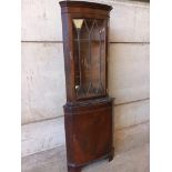 Mahogany Glazed Corner Cabinet H181cm x W66cm