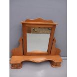 Pine Free Standing Dressing Table Mirror With Trinket Boxes H77cm x W84cm