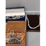 Box Costume Jewellery, Plated Necklace & 1 Other