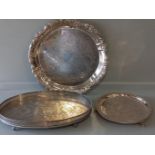 3 Plated Trays Etc