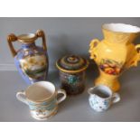 Box Including Assorted Mantel Vases, Dishes Etc (A/F)